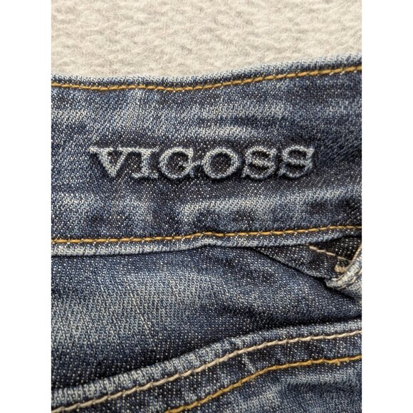 Vigoss Denim Shorts Womens Size 28 Blue Distressed Whiskers The Thompson Comfort - Picture 14 of 16